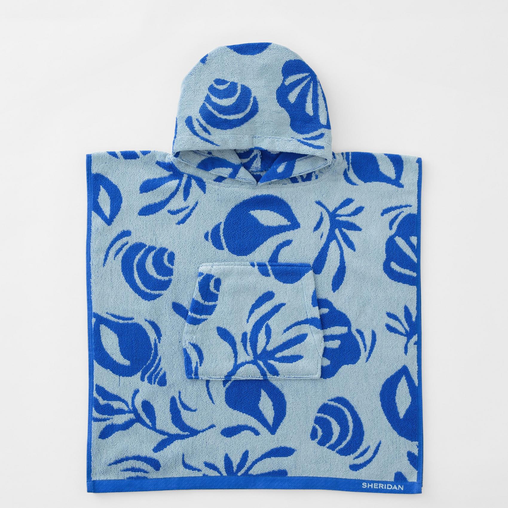 Buy Sheridan Junonia Baby Beach Towel Poncho in Blue Glow Cotton & Pay