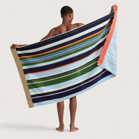 SHERIDAN シェリダン Beach Towel Shop our Sheridan Seeker Stripe Beach Towel in lemoncello. Shop