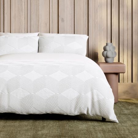 Sheridan Textures Cut Geometric Quilt Cover Set