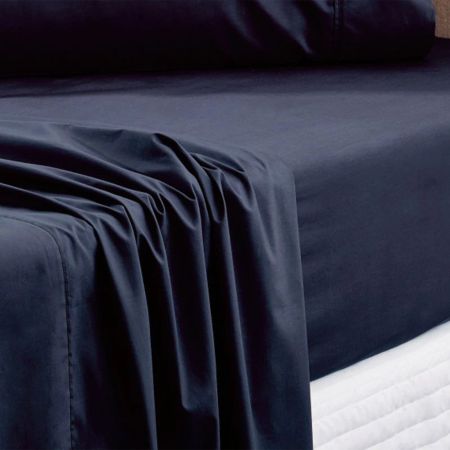 Sheridan Everyday Cotton 250Tc Fitted Sheet Navy