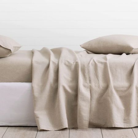 Sheridan Washed Linen Cotton Flat Sheet 