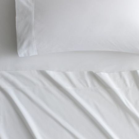 Byren Percale Sheet Set in White