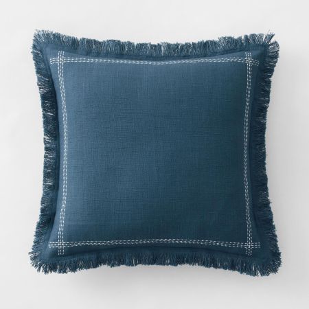 Sheridan Caspian Cushion in washed indigo