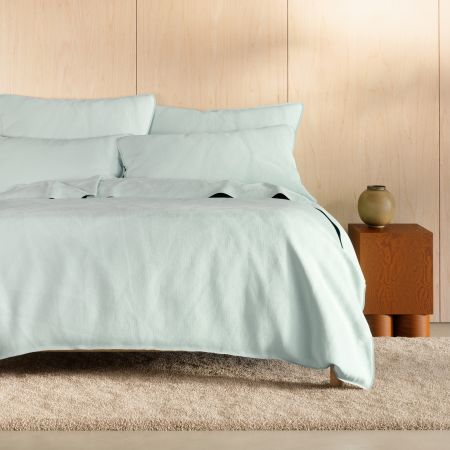 Sheridan Washed Linen Cotton Quilt Cover Set in Mintcream