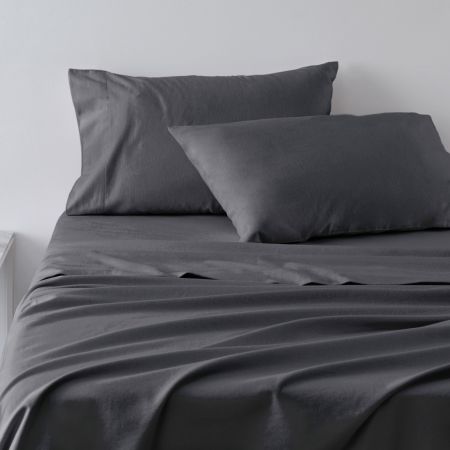 Sheridan Outlet Flannelette Sheet Set in anthracite