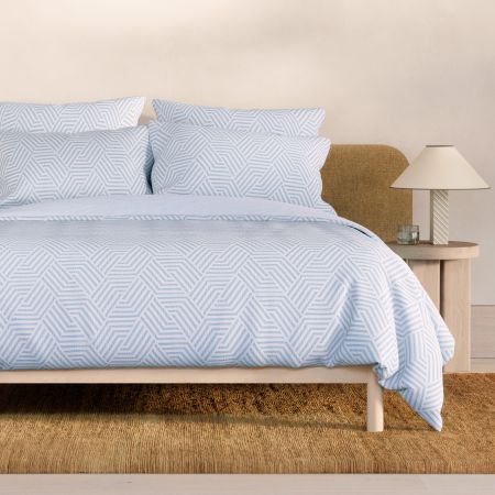 Hellison Quilt Cover Set in Clear Blue