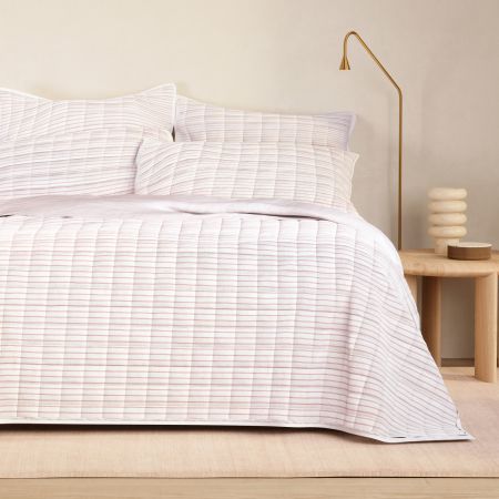 Everyday Cotton Stripe Bed Cover in Elderberry