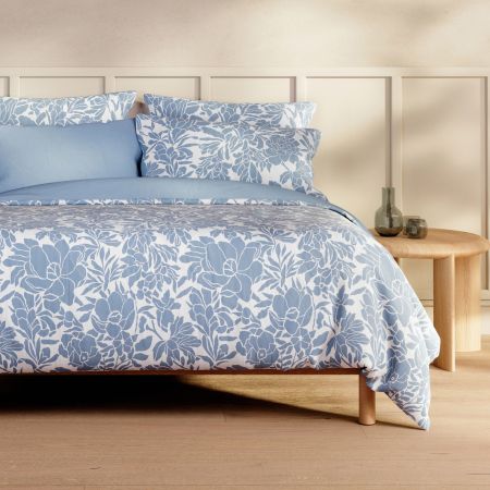 Trevina Quilt Cover Set in Light Blue