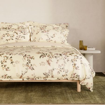 Allegra Quilt Cover Set in Buttermilk