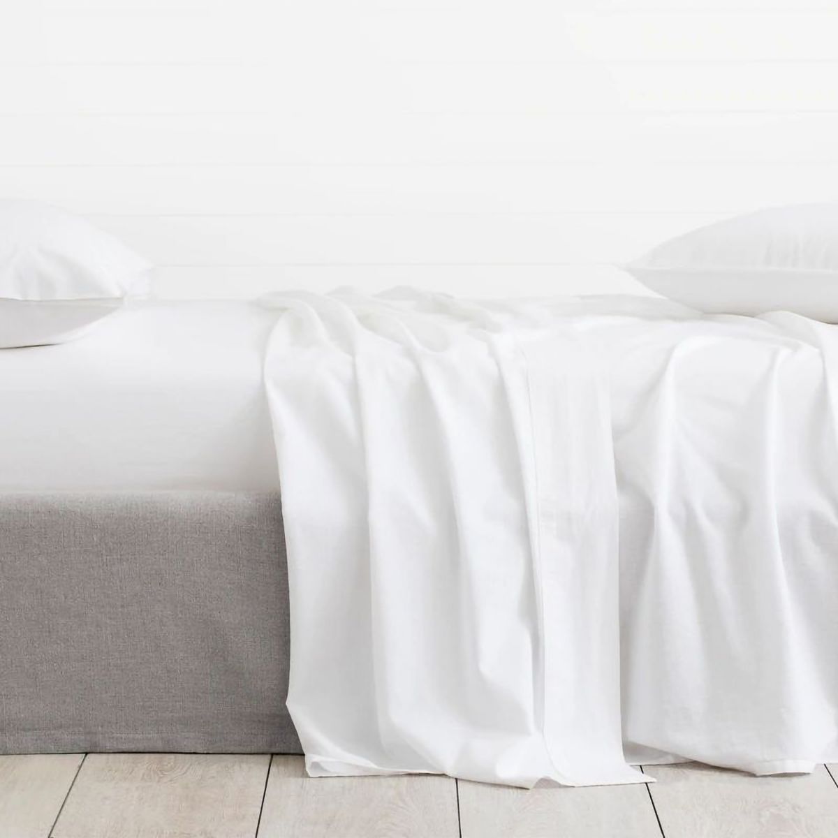 Sheridan Washed Linen Cotton Flat Sheet White Sheridan Australia