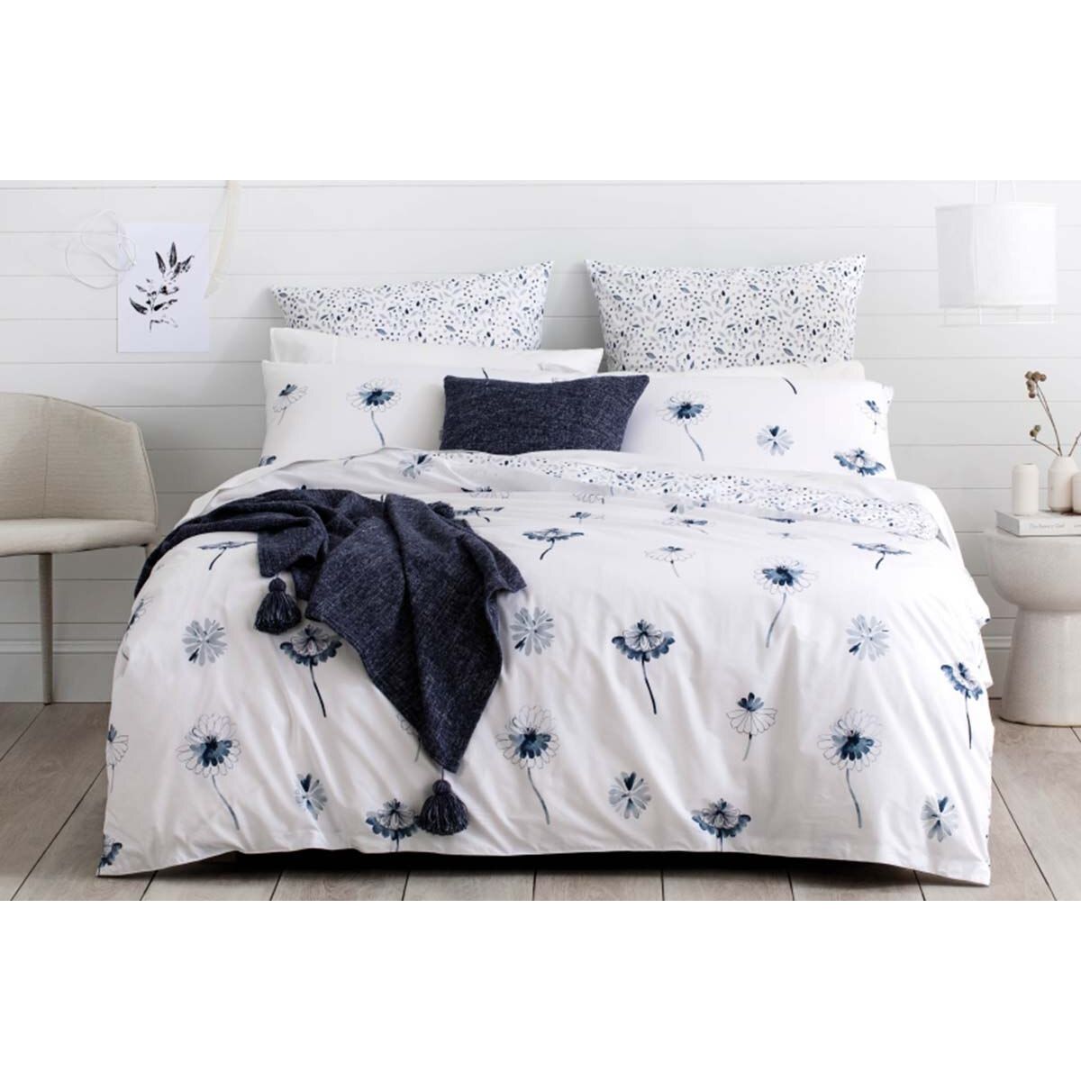 Sheridan Ellina Quilt Cover Set Washed Indigo Sheridan Australia